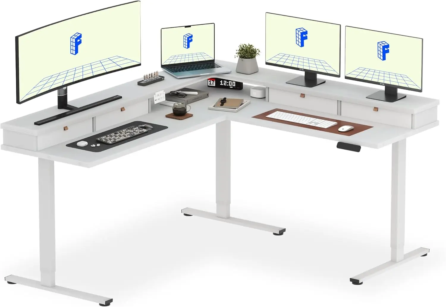 Flexispot 1in Large L-Shaped Standing Corner Desk for $281.99 at Amazon ...